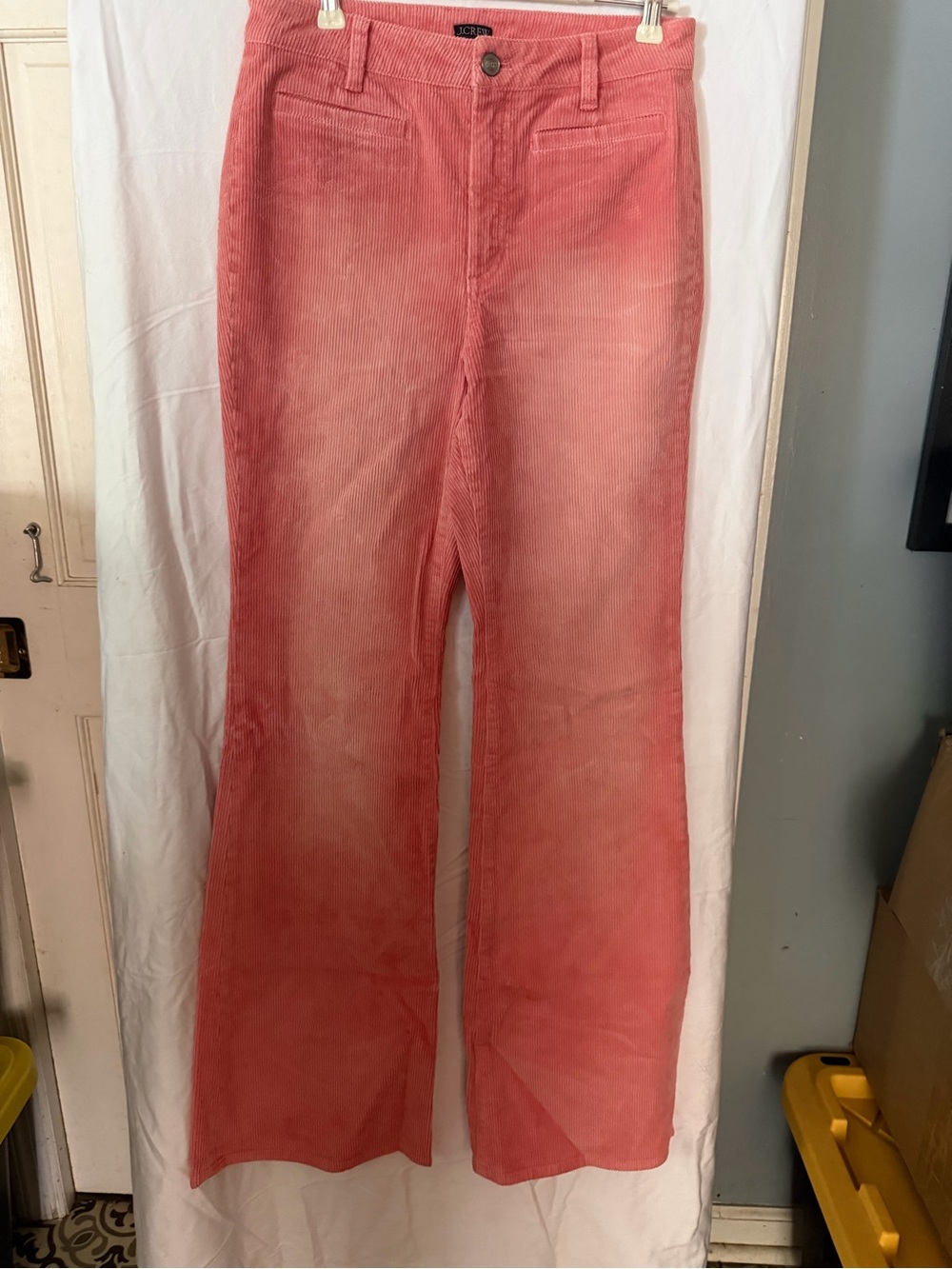 J. Crew Coral Pink Corduroy Wide-Leg Jeans no signs of wear. I also have a size